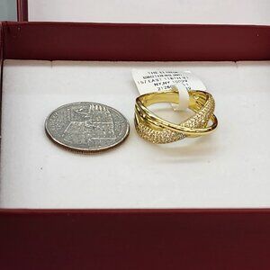 Stylish Sterling Silver 925 Crossover Design Ring – Brand New